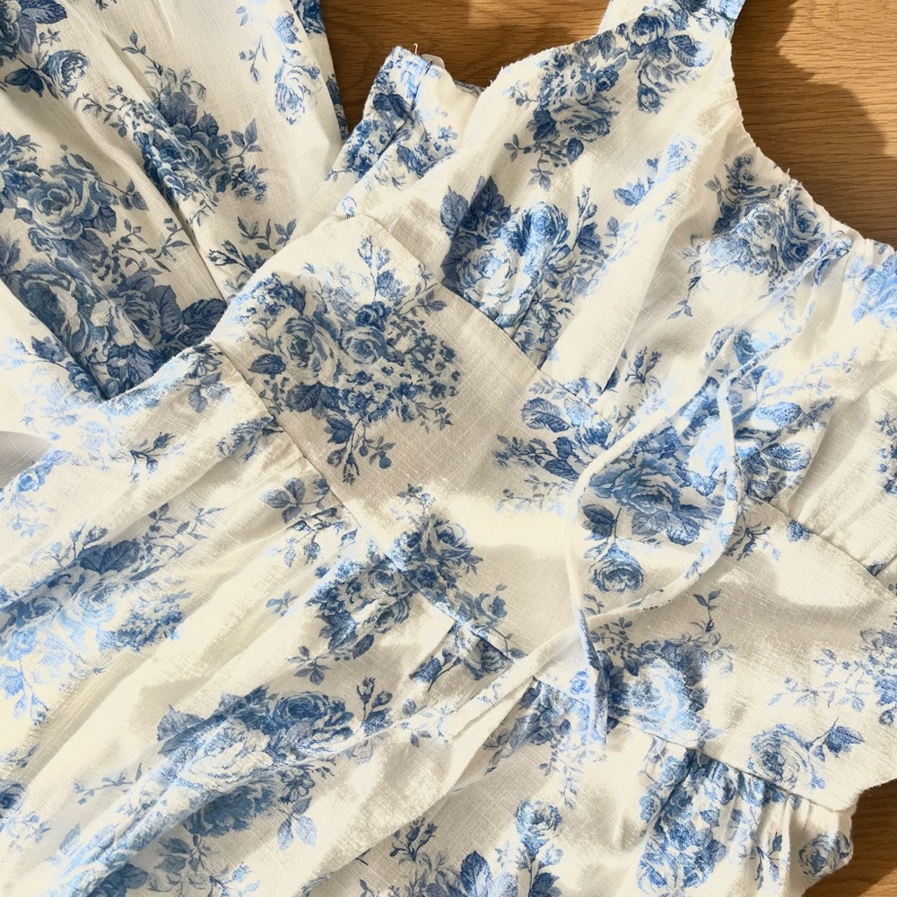 Monteau Blue Floral Smocked Dress
